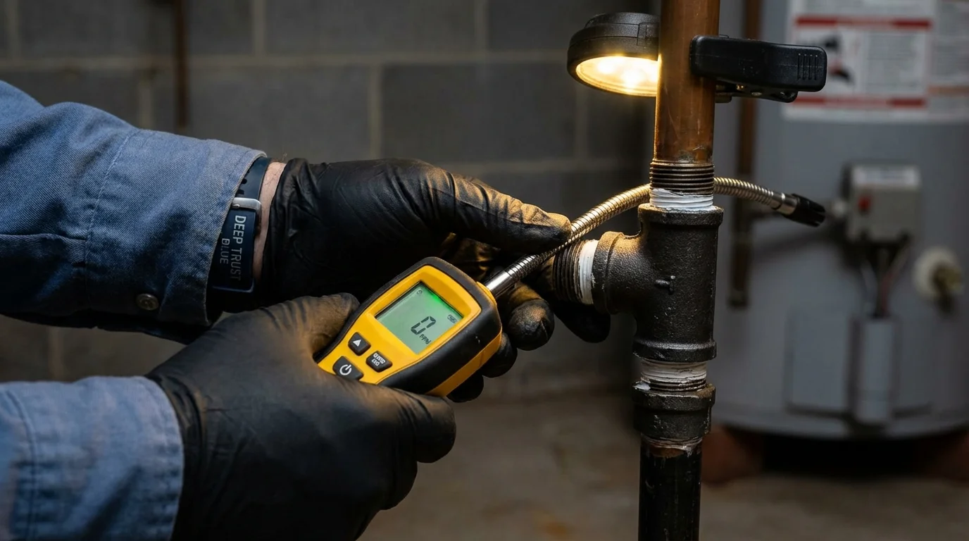 Gas leak detection with electronic sniffer by Johns Plumbing LLC in Oak Lawn