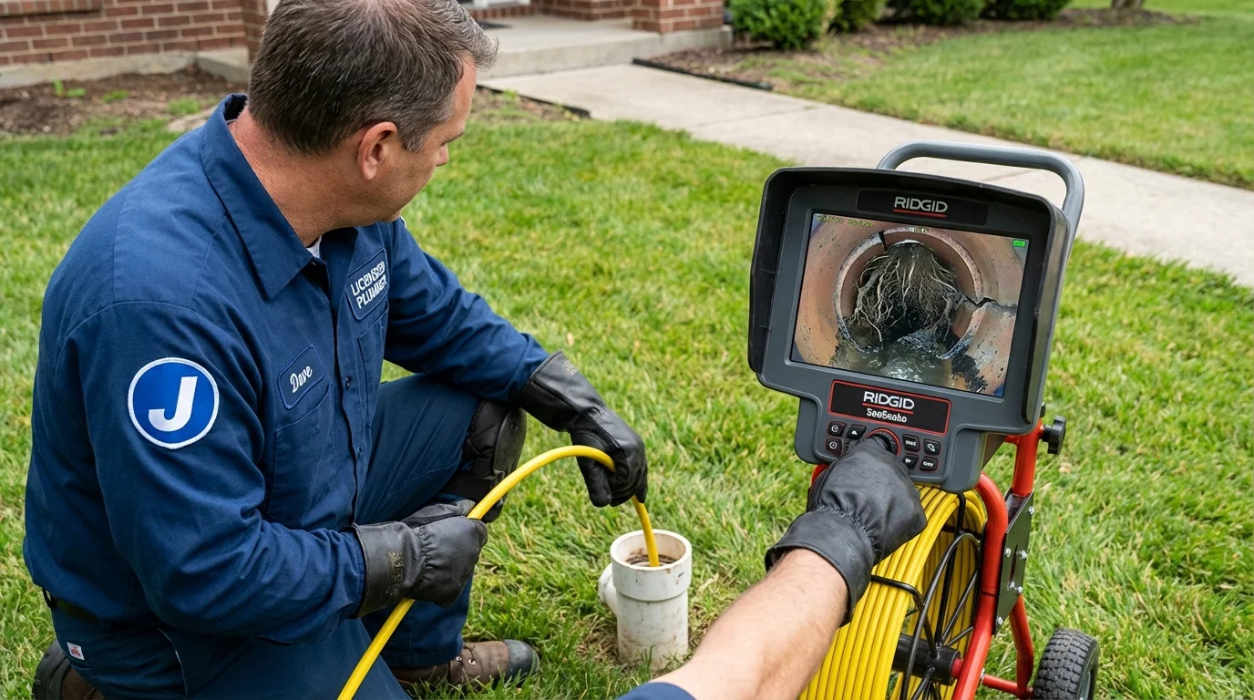 Sewer camera inspection being performed by Johns Plumbing LLC in Oak Lawn